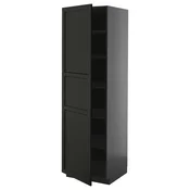 METOD Visoki element s policama, Crnosiva/Lerhyttan crno bajcovano, 60x60x200 cm