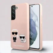 Infostyle Ovitek Karl Lagerfeld Ikonik K&C za Samsung Galaxy S22 Plus (KLHCS22MSSKCI) Svetlo roza/TPU silikon