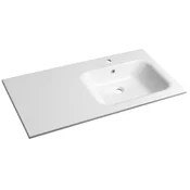 ARECA Cultured Marble Washbasin 110x50cm, right, white - Bela - 101x14,2x51,5 cm - Sapho - 24 - Liti marmor - Pravokotnik - 1010 - 142 - 515 - 14