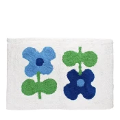 Belo-modra kopalniška preproga 50x80 cm Blue Flowers – Rex London