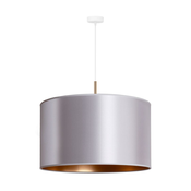 Duolla - Luster na sajli CANNES, 1xE27/15W/230V, precnik 50 cm, srebrna/bakarna