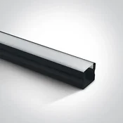 ALUMINIJASTI PROFIL ZA LED TRAK (maks. 12 mm) 17×15×2000 mm ČRNI PROFIL ZA NADGRADNJO NOSILCA DM7904/B