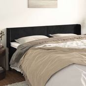 vidaXL vidaXL Vzglavje z ušesi črno 203x16x78/88 cm žamet, (20794431)