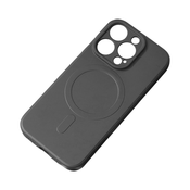HURTEL Silikonski ovitek, združljiv z MagSafe, za iPhone 15 Plus - črn