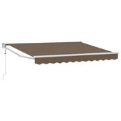 Povlacivi tende Sivosmeda 4 × 3 m Poliester i metal