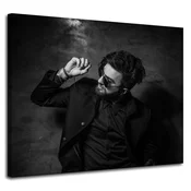shumee Platno s tiskom Črno-beli moški 100x80 cm