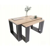 shumee Komplet raztegljivih miz LOFT klubska mizica Westa SONOMA BLACK