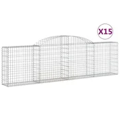 Vidaxl Obokane gabion košare 15 kosov 300x30x80/100 cm cinkano železo