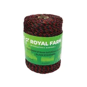 shumee Pletena vrvica za energizer 3mm, 3x0,20mm SS črno-oranžna 200m, Royal Farm