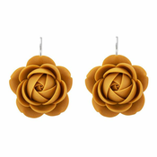 Troli Rumeni viseči uhani v obliki rumenih oker cvetov