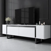 Hanah Home TV Komoda Yildiz, 180x50x30 cm, Belo-Crna