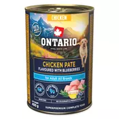 Ontario Adult piščančja pašteta z okusom borovnic 400 g