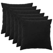 vidaXL Prevleka za blazino 6 pcs HEERLEN Črna 60 x 60 cm Bouclé