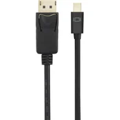 Renkforce Renkforce Mini-DisplayPort/DisplayPort adapterski kabel mini DisplayPort vtič, DisplayPort vtič 1.5 m črna RF-4538174 pozlačeni konektorji DisplayPort, (20419000)