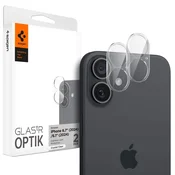 Spigen Glass tR Optik steklo za kamero 2 kosa AGL07923 za iPhone 16 / 16 Plus – Crystal Clear