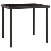 Vrtni blagovaonski stol antracit 80 x 80 x 72 cm staklo i celik