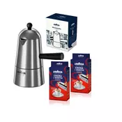 Lavazza kafetijera Carmencita silver - classic + Crema e Gusto 2x250 g