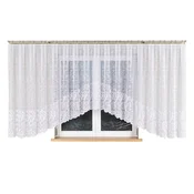 shumee Kinga - Že izdelana žakard zavesa z izrezom na dnu - 600x160 cm - bela