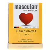 Masculan Ribbed Dotted kondomi pakovanje sa 3 kondoma