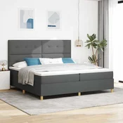vidaXL vidaXL Vzmetnica s škatlo temno siva 200x200 cm tkanina, (22052742)