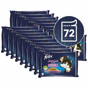 Vrečke FELIX Junior Fantastic, okusen izbor hran v želatini 72x85 g