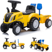 Djecji traktor guralica s prikolicom New Holland žuti
