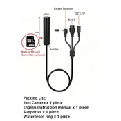 KJB Mini žična IP kamera, 5 MP, 2,8 mm, 12 V, 128 GB