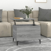 Greatstore Klubska mizica siva sonoma 60x44,5x45 cm inženirski les