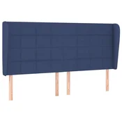 Vidaxl Vzglavje z ušesi modro 203x23x118/128 cm blago