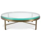 Casa Padrino luxury coffee table brass A� 97.5 x H. 30 cm - Round living room table with glass top - Living room furniture - Luxury furniture - Living room furnishings - Luxury furnishings