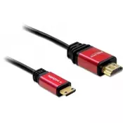 Kabel DELOCK Premium, HDMI-A (M) na HDMI mini-C (M), 3D, 4K, High Speed (HEC), 5m