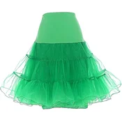 Nikcorp Podkrátko pod obleko Til Vintage petticoat S 67 cm zeleno 2-slojni organza z podlogo krinolina volančki za volumen rockabilly poročne balne elegantno