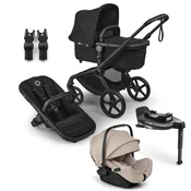 Bugaboo Fox 5 Renew travel+ Otter Desert Taupe Melange, BLACK/HERITAGE BLACK - HERITAGE BLACK, komplet 4v1