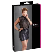 shumee Cottelli CURVES - Seksi mini obleka z mrežastim zgornjim delom črne barve 4XL