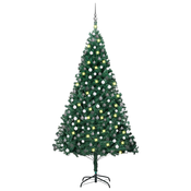 Umjetno osvijetljeno božicno drvce s kuglicama zeleno 210cm PVC