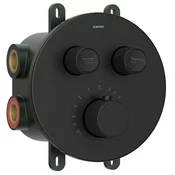 SMART SELECT concealed thermostatic shower mixer, box, 2 outlets, black matt - Črna mat barva - Sapho - SMART SELECT - 72 - Medeninasti - Termostat - Krožni - Tlak - 170 - 170 - 14