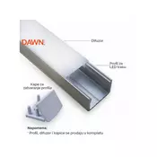 DAWN led profil LL-ALP004-R komplet sivi