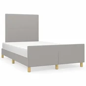 Vidaxl Posteljni okvir brez vzmetnice svetlo siv 120x200 cm blago