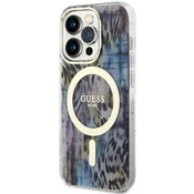 Guess OVITEK GUESS ZA IPHONE 14 PRO MAX 6,7 Z MAGSAFE TRDIM VZORCEM LEOPARDJA