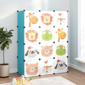 Greatstore Polica iz kock za otroke z 12 predali, modra, PP