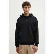 Bombažen pulover A.P.C. hoodie boxy micro logo GOTS moški, črna barva, s kapuco, COHBX.H27911
