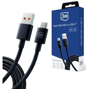 3MK Hyper Cable USB-A - USB-C 1.2m 5A Black