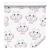 Tapeta z ljubkimi mucki za dnevno sobo in spalnico 50x1000 cm
