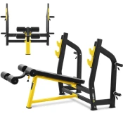 Gymrex Klopa za trening z naklonom za iztegovanje z glavo navzdol, črno-rumena