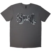 Ghost Chrome Logo & Grucifix Outline (Back Print) Charcoal Grey L Majica