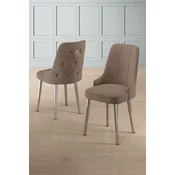Hanah Home Set stolica Newa, 46x94x46 cm, 4 komada, Srebrno-smede boje