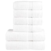 Vidaxl Komplet brisač iz bombaža 6-delni SOLUND bela 600 gsm