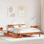 Krevetna konstrukcija 3 pcs Vosak smeda Cvrsto borovo drvo