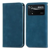 Modra Elegantna Flip torbica (Xiaomi Poco X4 Pro 5G)