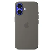 Apple silikonski ovitek z MagSafe za iPhone 16 - kamnito siva